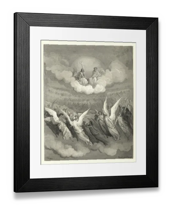 Framed Print : Miltons Paradise Lost - Gustave Dore - Heaven rung Framed Print : Miltons Paradise Lost - Gustave Dore - Heaven rung