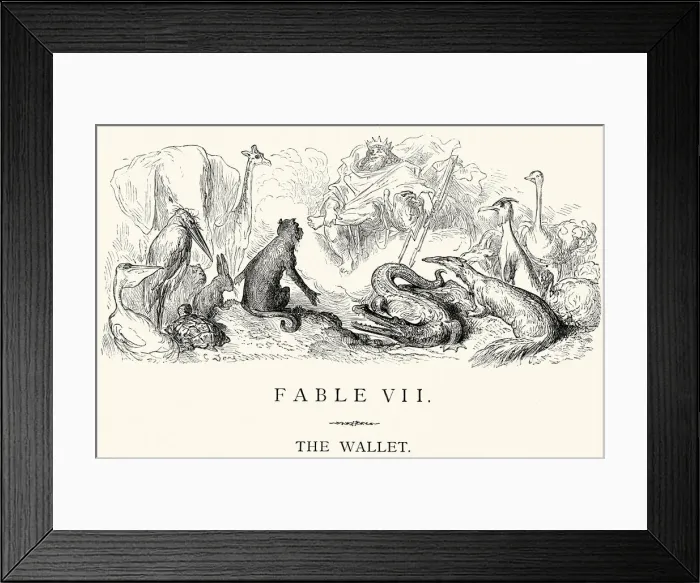 Framed Print : La Fontaines Fables - The Wallet Framed Print : La Fontaines Fables - The Wallet