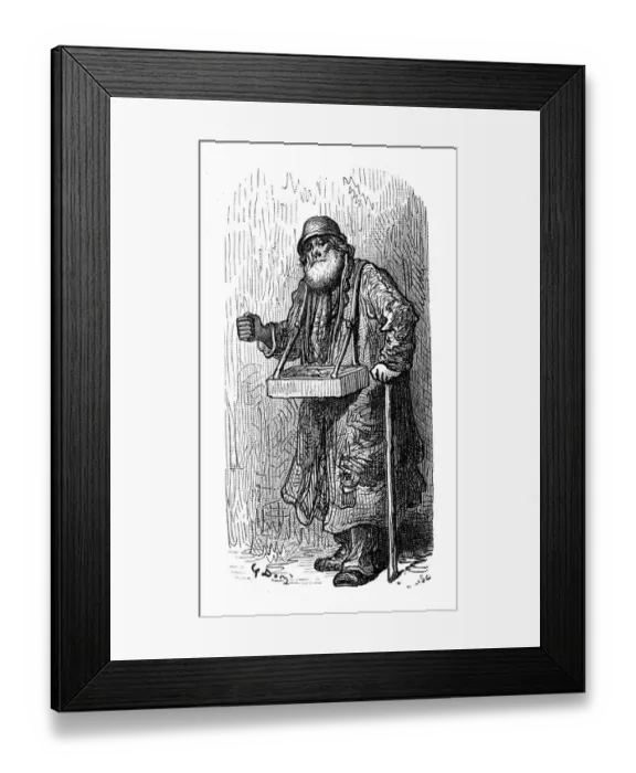 Framed Print : Victorian London - Match Seller Framed Print : Victorian London - Match Seller
