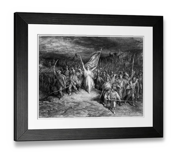 Framed Print : Antique illustration of important people of the past: The Marseillaise by Gustave Dore Framed Print : Antique illustration of important people of the past: The Marseillaise by Gustave Dore