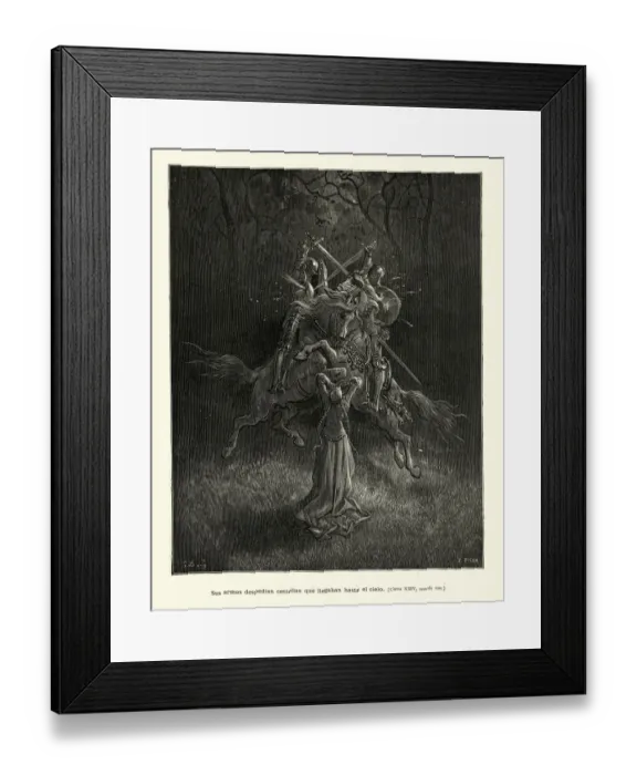 Framed Print : Knights fighting a duel over a princess. Orlando Furioso Framed Print : Knights fighting a duel over a princess. Orlando Furioso