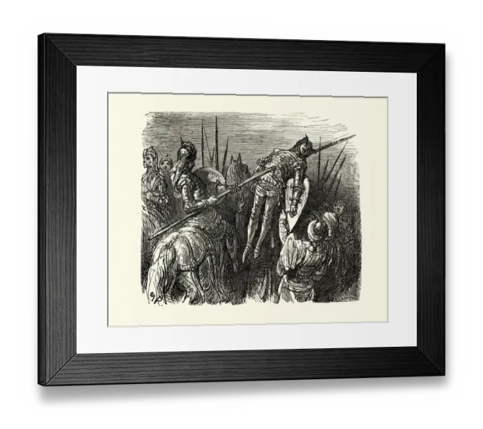 Framed Print : Enemy knight skewered on a lance. Orlando Furioso Framed Print : Enemy knight skewered on a lance. Orlando Furioso