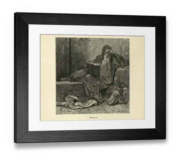 Framed Print : Merlin reading books on magic. Orlando Furioso Framed Print : Merlin reading books on magic. Orlando Furioso