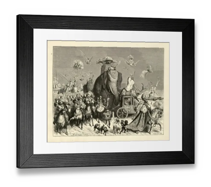 Framed Print : Royal cavalcade, Ane Skin, fairytale, Gustave Dore Framed Print : Royal cavalcade, Ane Skin, fairytale, Gustave Dore