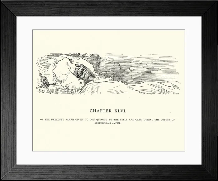 Framed Print : Don Quixote in bed