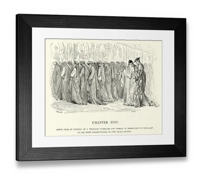 Framed Print : Don Quixote, a thousand flimflams and stories