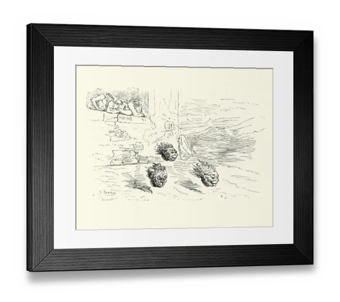 Framed Print : Adventures of Baron Munchausen, disembodied heads Framed Print : Adventures of Baron Munchausen, disembodied heads