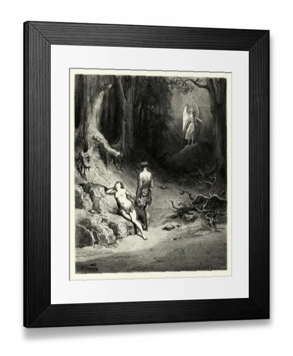 Framed Print : Miltons Paradise Lost - Some natural tears they dropt