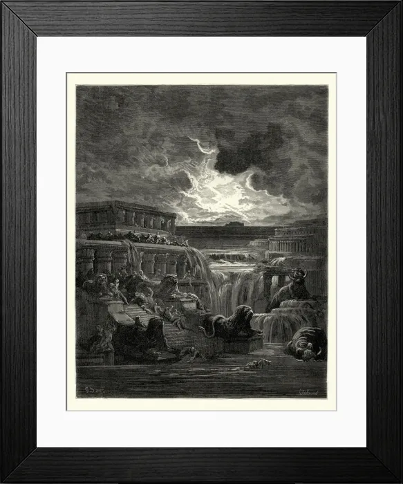 Framed Print : Miltons Paradise Lost - The Great Flood overwhelmed Framed Print : Miltons Paradise Lost - The Great Flood overwhelmed
