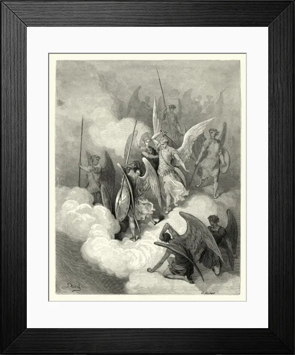Framed Print : Miltons Paradise Lost - greeting on thy impious crest receive