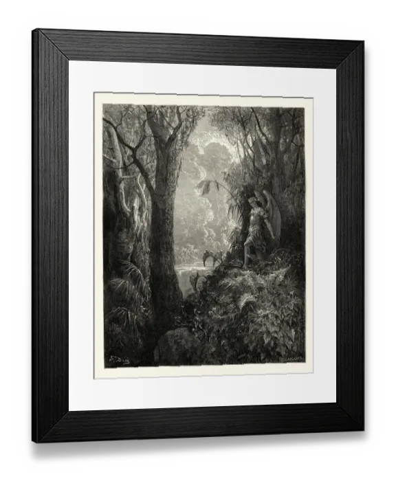 Framed Print : Miltons Paradise Lost - Gustave Dore - happy rural seat
