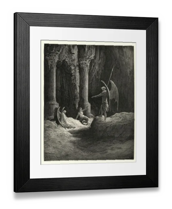 Framed Print : Miltons Paradise Lost - Before the gates there sat Framed Print : Miltons Paradise Lost - Before the gates there sat