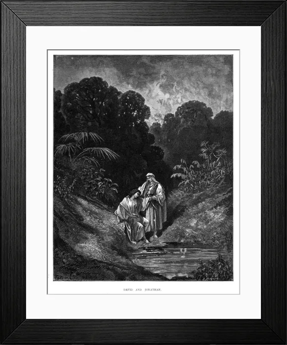Framed Print : David and Jonathan engraving 1870 Framed Print : David and Jonathan engraving 1870