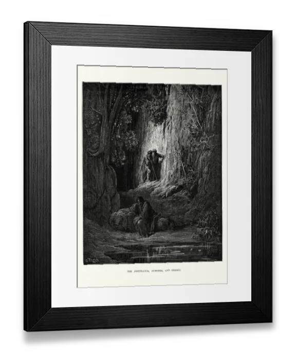 Framed Print : La Fontaines Fables - Arbitrator Almoner and Hermit Framed Print : La Fontaines Fables - Arbitrator Almoner and Hermit