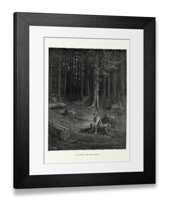 Framed Print : La Fontaines Fables - Forest and the Woodsman Framed Print : La Fontaines Fables - Forest and the Woodsman