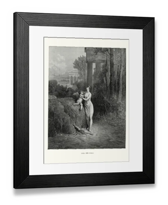 Framed Print : La Fontaines Fables - Love and Folly Framed Print : La Fontaines Fables - Love and Folly