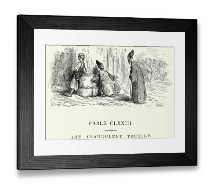 Framed Print : La Fontaines Fables - The Fraudulent Trustee