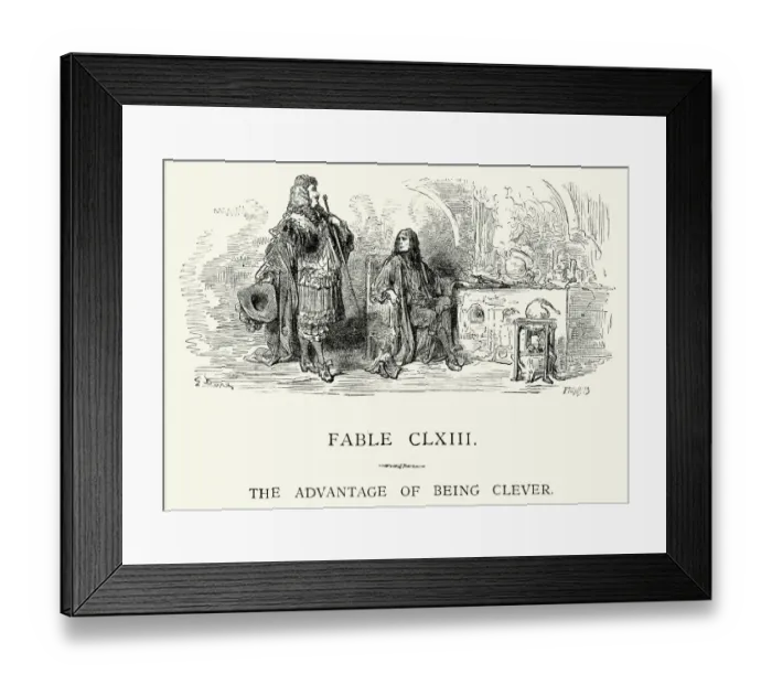 Framed Print : La Fontaines Fables - The Advantage of Being Clever