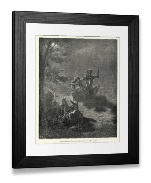 Framed Print : Don Quixote - In such discourses they passed the night Framed Print : Don Quixote - In such discourses they passed the night