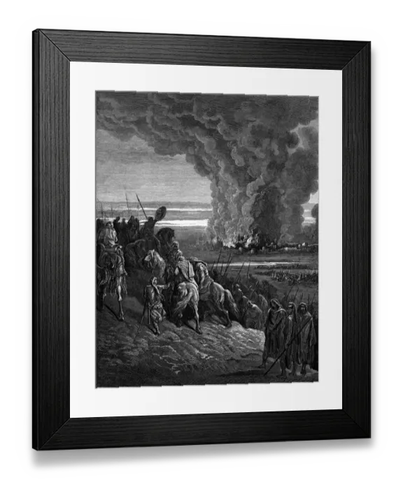 Framed Print : Joshua burns the town of Ai Framed Print : Joshua burns the town of Ai