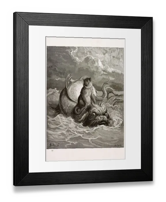 Framed Print : Monkey and the Dolphin Framed Print : Monkey and the Dolphin