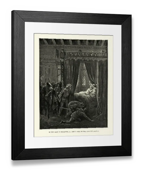 Framed Print : Bradamante and the maiden discovered in bed, medieval chivalric romance Framed Print : Bradamante and the maiden discovered in bed, medieval chivalric romance