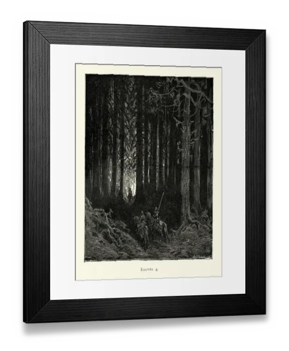 Framed Print : Fantasy heroes rdiing through enchanted forest. Orlando Furioso Framed Print : Fantasy heroes rdiing through enchanted forest. Orlando Furioso