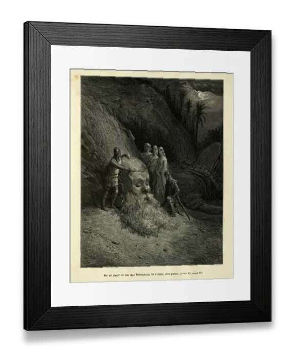 Framed Print : Knights showing off the giants head to ladies, Orlando Furioso