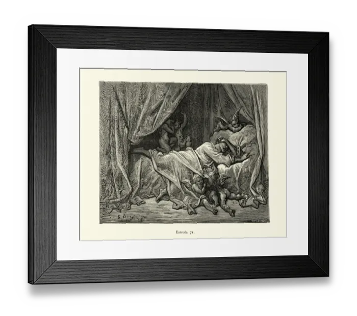 Framed Print : Heroes restless sleep, tormented by dreams of love. Orlando Furioso Framed Print : Heroes restless sleep, tormented by dreams of love. Orlando Furioso