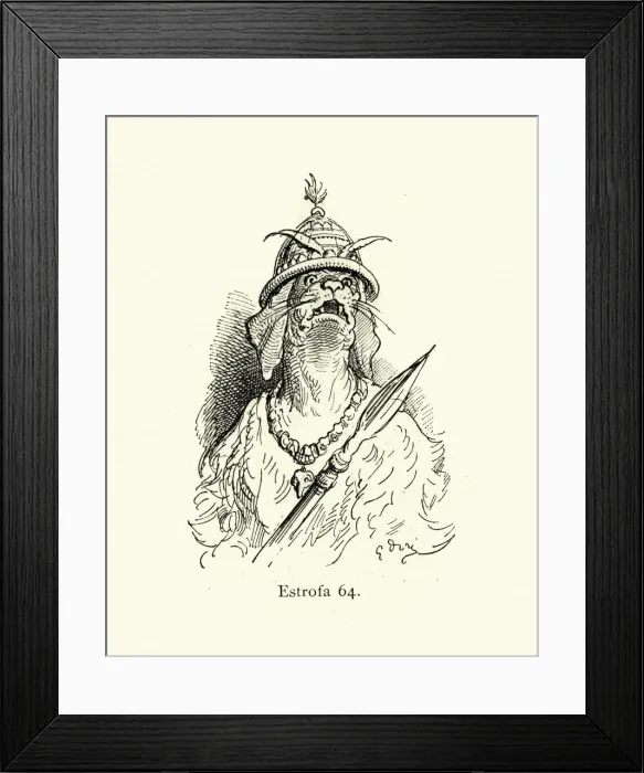 Framed Print : Mythical dog soldier warrior armed with a spear Framed Print : Mythical dog soldier warrior armed with a spear