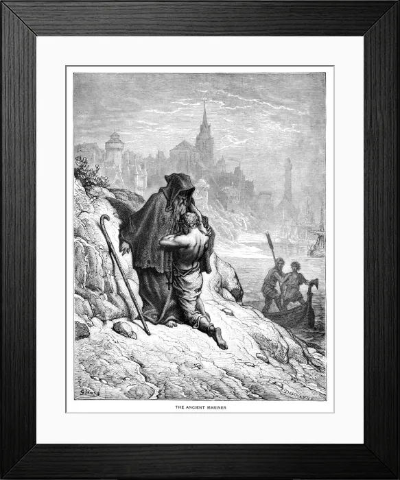 Framed Print : The Ancient Mariner engraving 1892