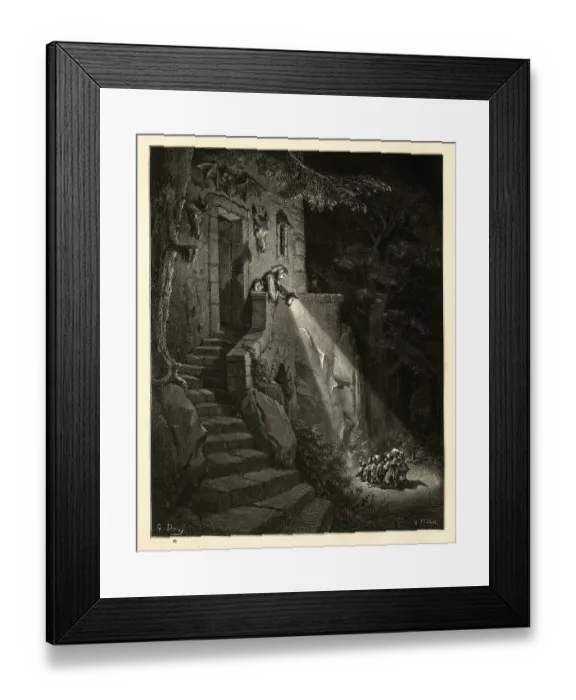 Framed Print : Little Thumb, the home of the Ogre, Perraults Fairy Tales