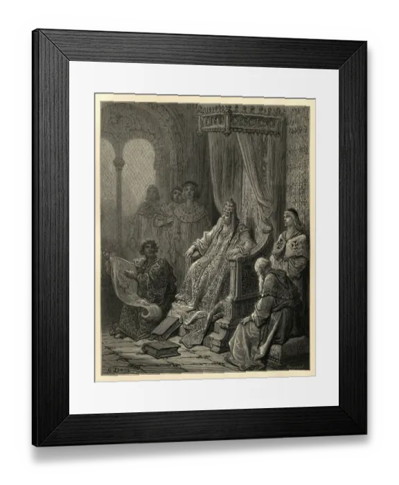 Framed Print : Sanuti showing maps of the East to Pope John XXII Framed Print : Sanuti showing maps of the East to Pope John XXII