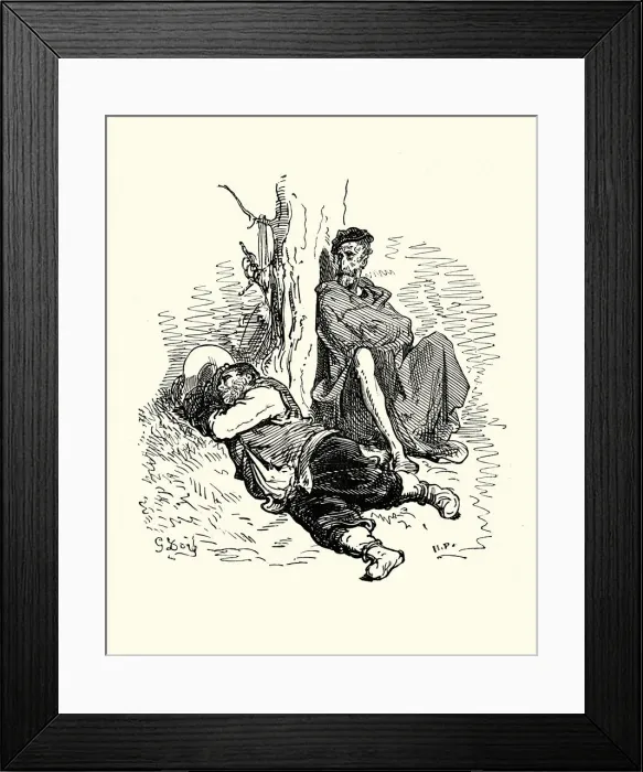 Framed Print : Don Quixote and Sancho resting Framed Print : Don Quixote and Sancho resting