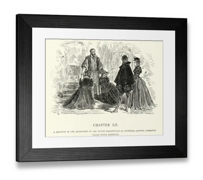 Framed Print : Don Quixote, adventures of disconsolate or distressed matron Framed Print : Don Quixote, adventures of disconsolate or distressed matron