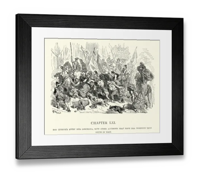 Framed Print : Don Quixotes entry into Barcelona Framed Print : Don Quixotes entry into Barcelona