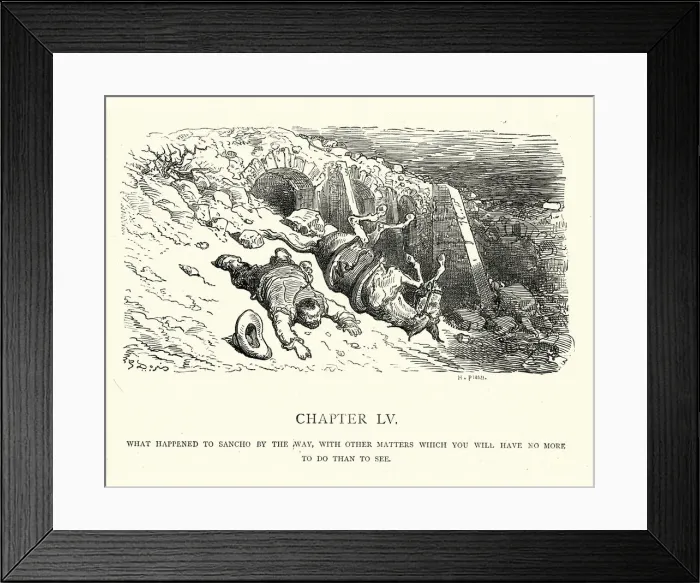Framed Print : Don Quixote, What happened to Sancho by the way Framed Print : Don Quixote, What happened to Sancho by the way