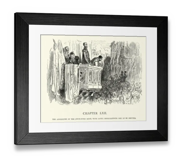 Framed Print : Don Quixote, The Adventure of the enchanted head Framed Print : Don Quixote, The Adventure of the enchanted head