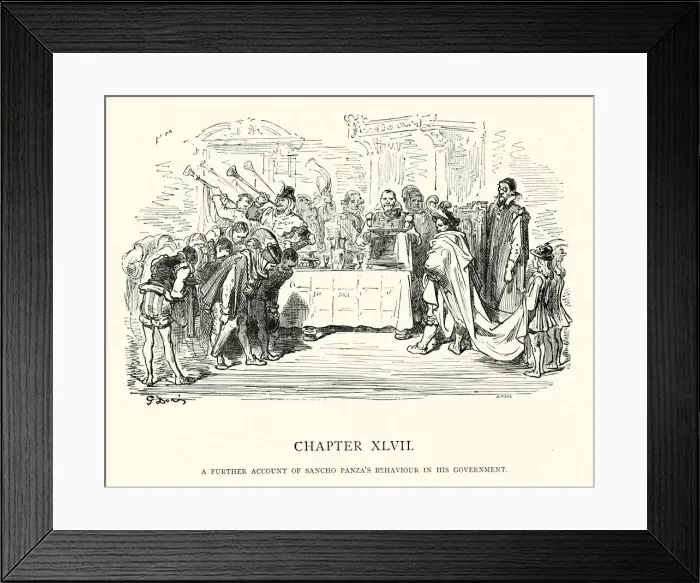Framed Print : Don Quixote - Sancho Panzas behaviour in his government Framed Print : Don Quixote - Sancho Panzas behaviour in his government