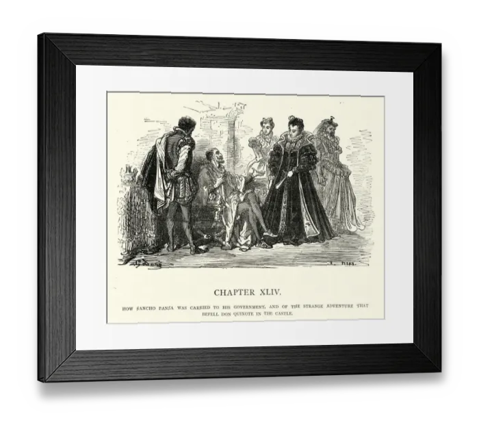 Framed Print : Strange adventure that befell Don Quixote in the castle Framed Print : Strange adventure that befell Don Quixote in the castle