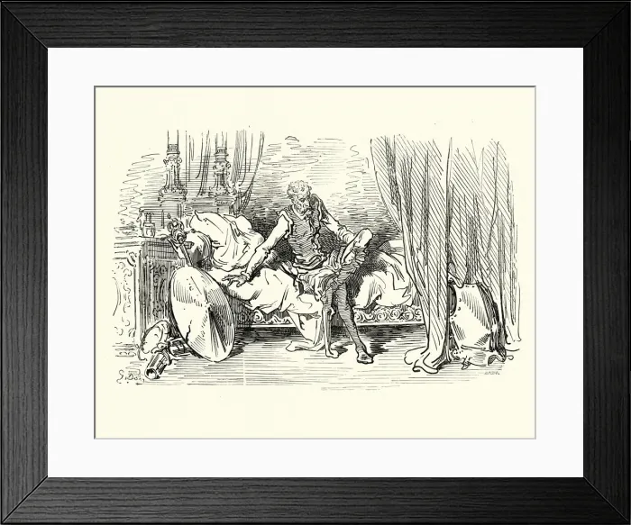 Framed Print : Don Quixote getting into bed Framed Print : Don Quixote getting into bed