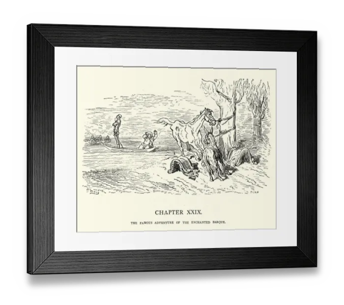 Framed Print : Don Quixote, Adventure of the Enchanted Barque Framed Print : Don Quixote, Adventure of the Enchanted Barque