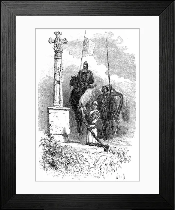 Framed Print : Ferdinand praying in front of a Cross Framed Print : Ferdinand praying in front of a Cross