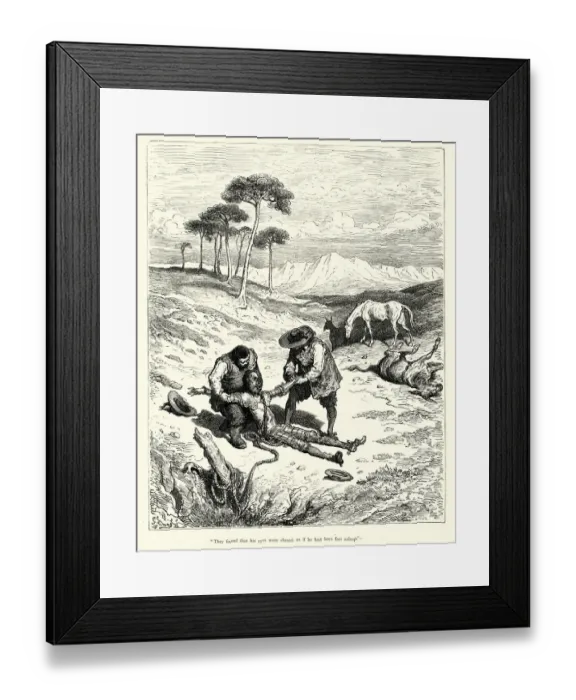 Framed Print : Don Quixote, They found that his eyes were closed Framed Print : Don Quixote, They found that his eyes were closed