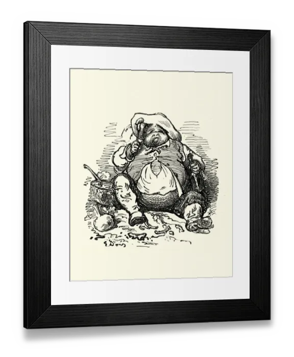 Framed Print : Don Quixote, Sancho Panza over eating Framed Print : Don Quixote, Sancho Panza over eating