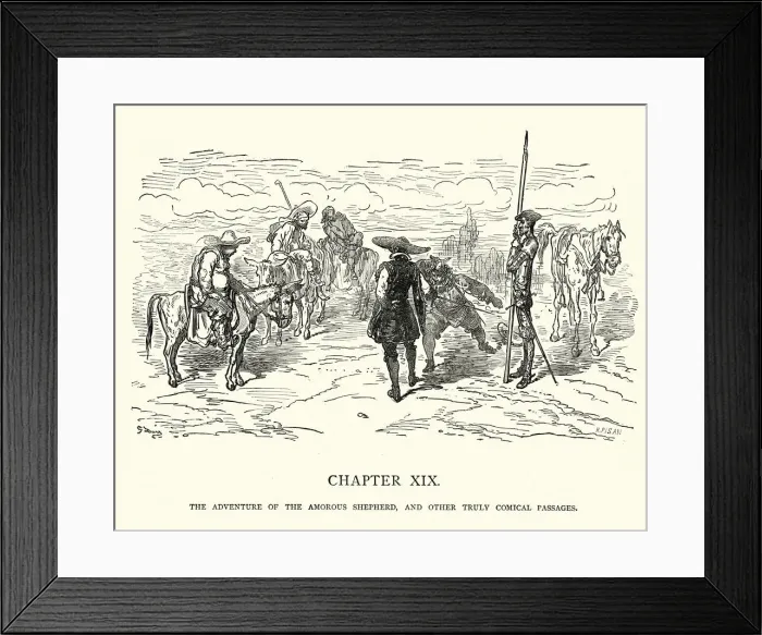 Framed Print : Don Quixote, The Adventure of the Amorous shepherd