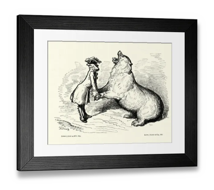 Framed Print : Adventures of Baron Munchausen, Greeting the bear