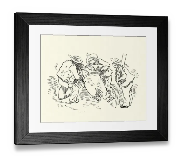 Framed Print : Adventures of Baron Munchausen, Rescued by sailors Framed Print : Adventures of Baron Munchausen, Rescued by sailors