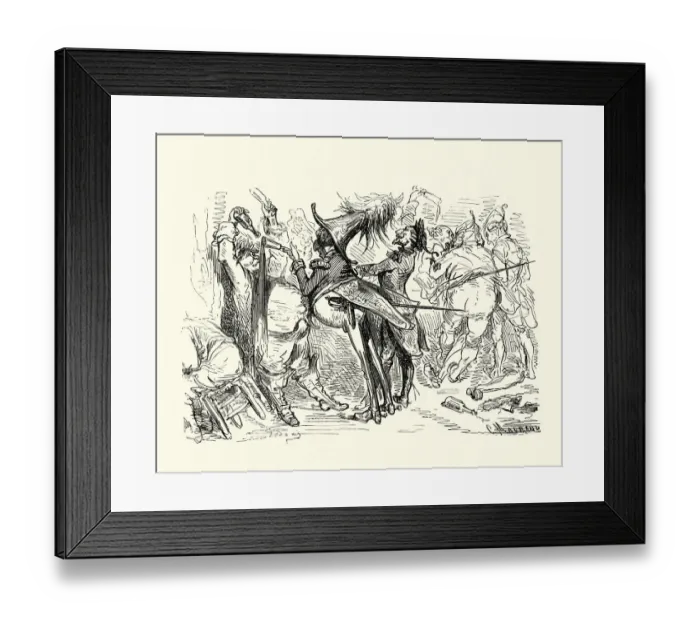 Framed Print : Adventures of Baron Munchausen, A right merry drinking bout Framed Print : Adventures of Baron Munchausen, A right merry drinking bout