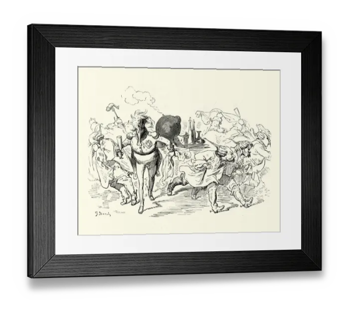 Framed Print : Adventures of Baron Munchausen, Bomb at the banquet Framed Print : Adventures of Baron Munchausen, Bomb at the banquet